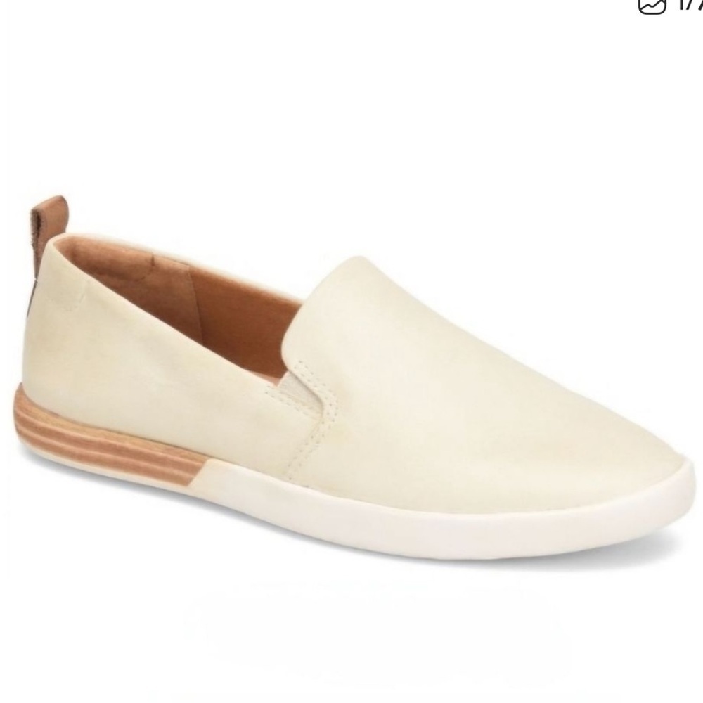 Kork Ease Peyton Women’s Hand Finished Leather Slip On Shoes Cream Fog Shoes 10